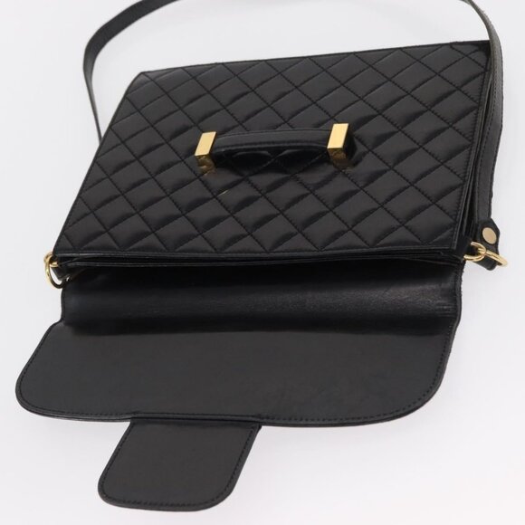 Authentic SAINT LAURENT Shoulder Bag Leather Black Gold - Picture 7 of 16